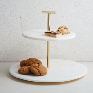 Tiered Marble and Gold Display