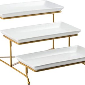 3 Tier Gold and White Stand