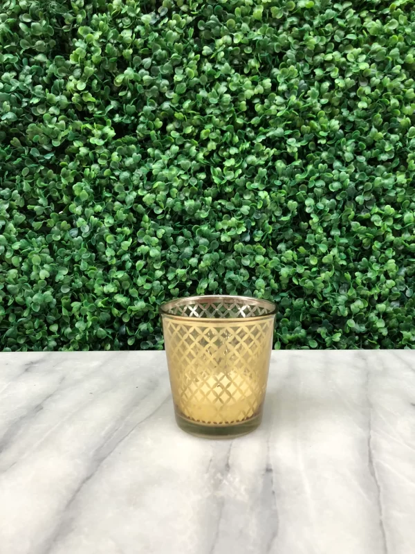 Criss Cross Gold Votives